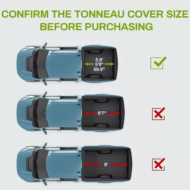 Soft Roll Up Tonneau Cover – Fits Chevy Silverado & GMC Sierra 1500 (2007–2026) 5.8 FT Bed