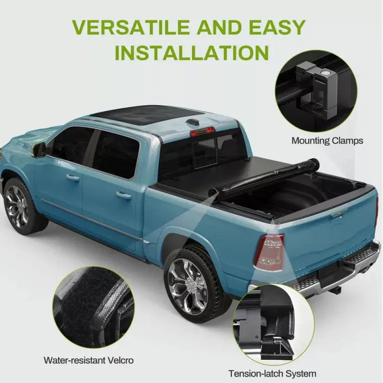 Soft Roll Up Tonneau Cover – Fits Chevy Silverado & GMC Sierra 1500 (2007–2026) 5.8 FT Bed